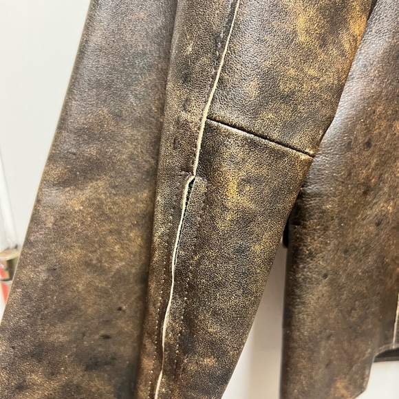 Vtg 80s Margaret Godfrey Dark Brown Fitted Leather Blazer Jacket Women's Size 8 - Picture 13 of 15